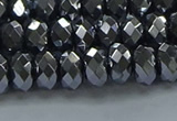 CHE2002 15.5 inches 5*8mm faceted rondelle hematite beads