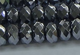 CHE2003 15.5 inches 6*10mm faceted rondelle hematite beads