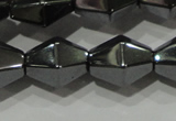 CHE217 15.5 inches 10*10mm faceted bicone hematite beads wholesale