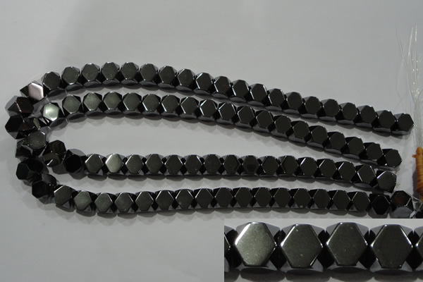 CHE224 15.5 inches 10*10mm faceted cube hematite beads wholesale