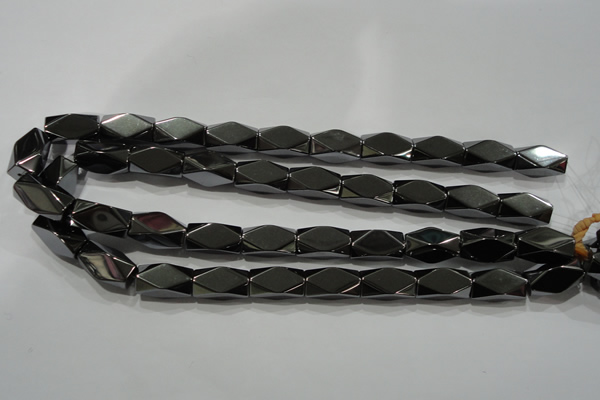 CHE225 15.5 inches 10*20mm faceted cuboid hematite beads wholesale