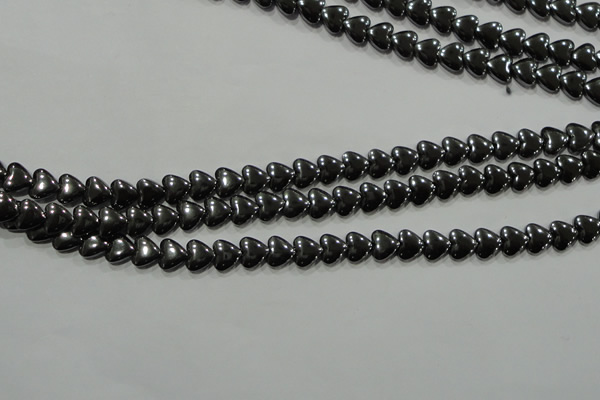 CHE256 15.5 inches 6*6mm heart hematite beads wholesale