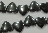 CHE263 Top-drilled 12*12mm heart hematite beads wholesale