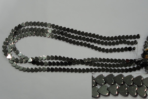 CHE267 15.5 inches 6*6mm heart hematite beads wholesale