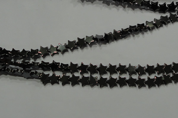 CHE293 15.5 inches 6mm star hematite beads wholesale