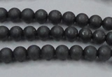 CHE402 15.5 inches 4mm round matte hematite beads wholesale