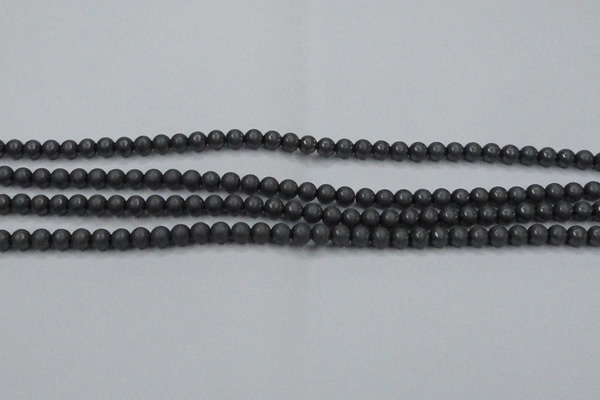 CHE402 15.5 inches 4mm round matte hematite beads wholesale