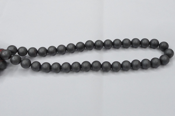 CHE405 15.5 inches 10mm round matte hematite beads wholesale