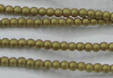 CHE419 15.5 inches 2mm round matte plated hematite beads wholesale