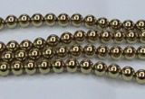 CHE431 15.5 inches 3mm round plated hematite beads wholesale