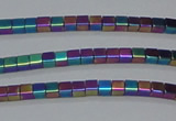 CHE453 15.5 inches 2*2mm cube plated hematite beads wholesale