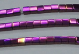 CHE454 15.5 inches 2*2mm cube plated hematite beads wholesale