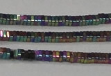 CHE562 15.5 inches 1*2*2mm square plated hematite beads wholesale