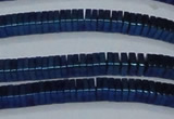 CHE574 15.5 inches 1*3*3mm square plated hematite beads wholesale