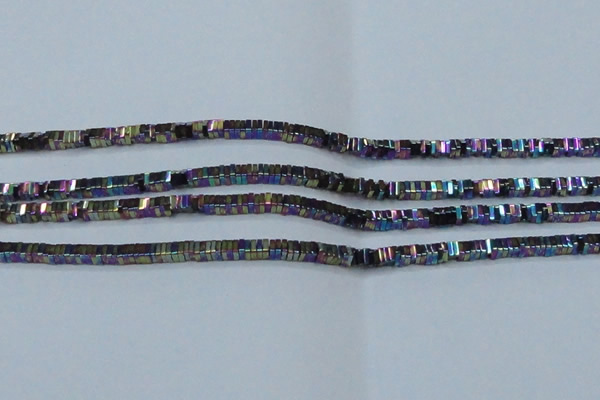 CHE575 15.5 inches 1*3*3mm square plated hematite beads wholesale