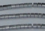 CHE590 15.5 inches 2*2mm cube plated hematite beads wholesale