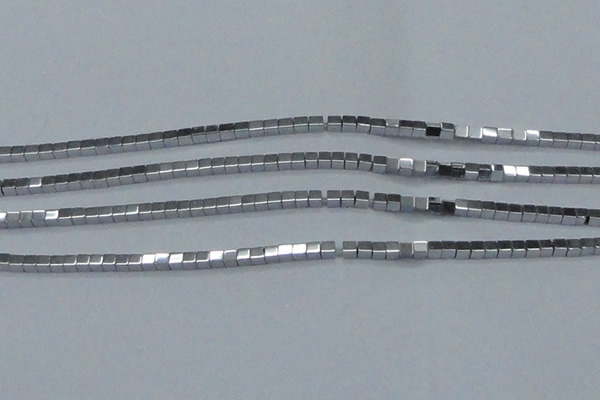 CHE598 15.5 inches 3*3mm cube plated hematite beads wholesale