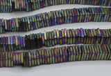 CHE623 15.5 inches 1*2*2mm square matte plated hematite beads