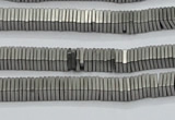 CHE632 15.5 inches 1*4*4mm square matte plated hematite beads