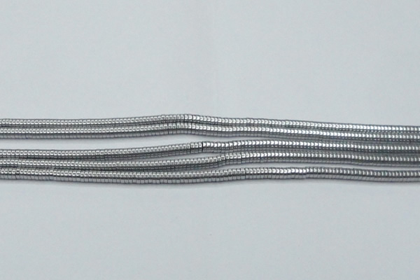 CHE640 15.5 inches 1*2mm tyre plated hematite beads wholesale