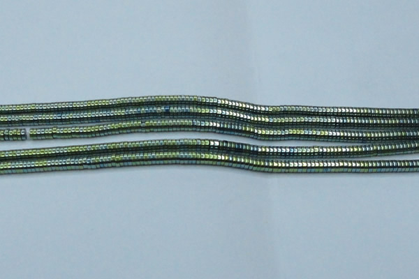 CHE645 15.5 inches 1*2mm tyre plated hematite beads wholesale