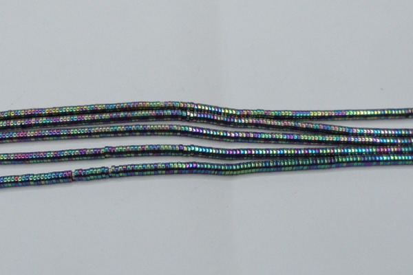 CHE646 15.5 inches 1*2mm tyre plated hematite beads wholesale