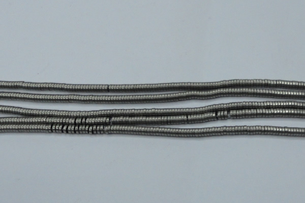 CHE670 15.5 inches 1*2mm tyre matte plated hematite beads