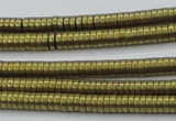 CHE671 15.5 inches 1*2mm tyre matte plated hematite beads