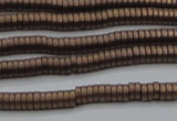 CHE672 15.5 inches 1*2mm tyre matte plated hematite beads