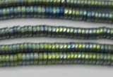 CHE673 15.5 inches 1*2mm tyre matte plated hematite beads