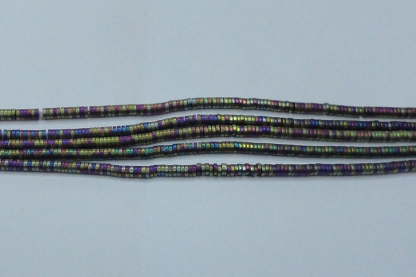 CHE674 15.5 inches 1*2mm tyre matte plated hematite beads