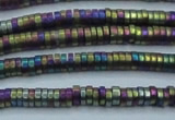 CHE679 15.5 inches 1*3mm tyre matte plated hematite beads