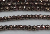 CHE691 15.5 inches 2mm faceted round plated hematite beads