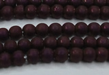 CHE724 15.5 inches 4mm round matte plated hematite beads wholesale