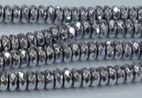 CHE734 15.5 inches 4*8mm faceted rondelle plated hematite beads