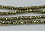 CHE736 15.5 inches 2*3mm faceted rondelle plated hematite beads