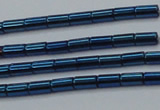 CHE765 15.5 inches 2*4mm tube plated hematite beads wholesale