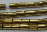 CHE768 15.5 inches 3*5mm tube plated hematite beads wholesale