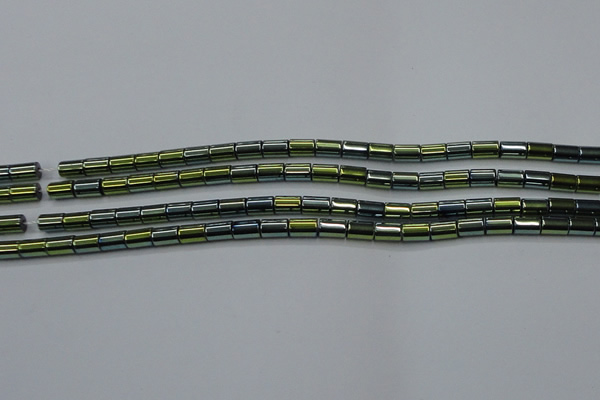 CHE769 15.5 inches 3*5mm tube plated hematite beads wholesale