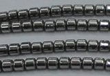 CHE775 15.5 inches 2*2mm drum plated hematite beads wholesale