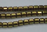 CHE776 15.5 inches 2*2mm drum plated hematite beads wholesale