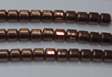 CHE777 15.5 inches 2*2mm drum plated hematite beads wholesale