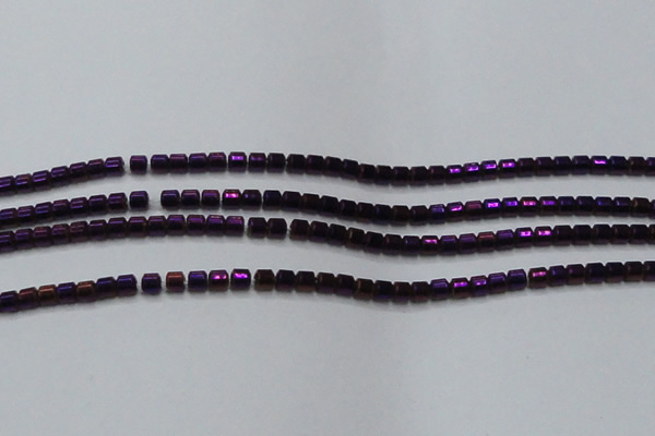 CHE778 15.5 inches 2*2mm drum plated hematite beads wholesale