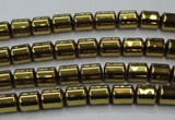 CHE787 15.5 inches 4*4.5mm drum plated hematite beads wholesale