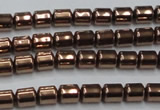 CHE788 15.5 inches 4*4.5mm drum plated hematite beads wholesale