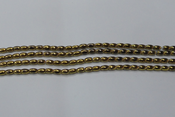 CHE795 15.5 inches 3*5mm rice plated hematite beads wholesale