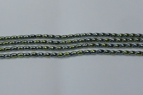 CHE798 15.5 inches 3*5mm rice plated hematite beads wholesale