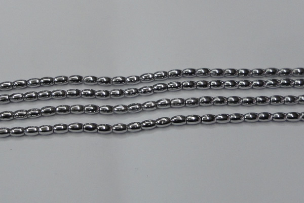 CHE801 15.5 inches 4*6mm rice plated hematite beads wholesale