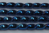 CHE807 15.5 inches 4*6mm rice plated hematite beads wholesale