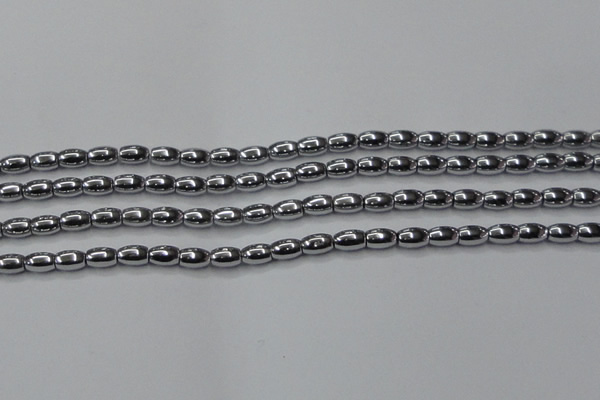 CHE809 15.5 inches 5*8mm rice plated hematite beads wholesale